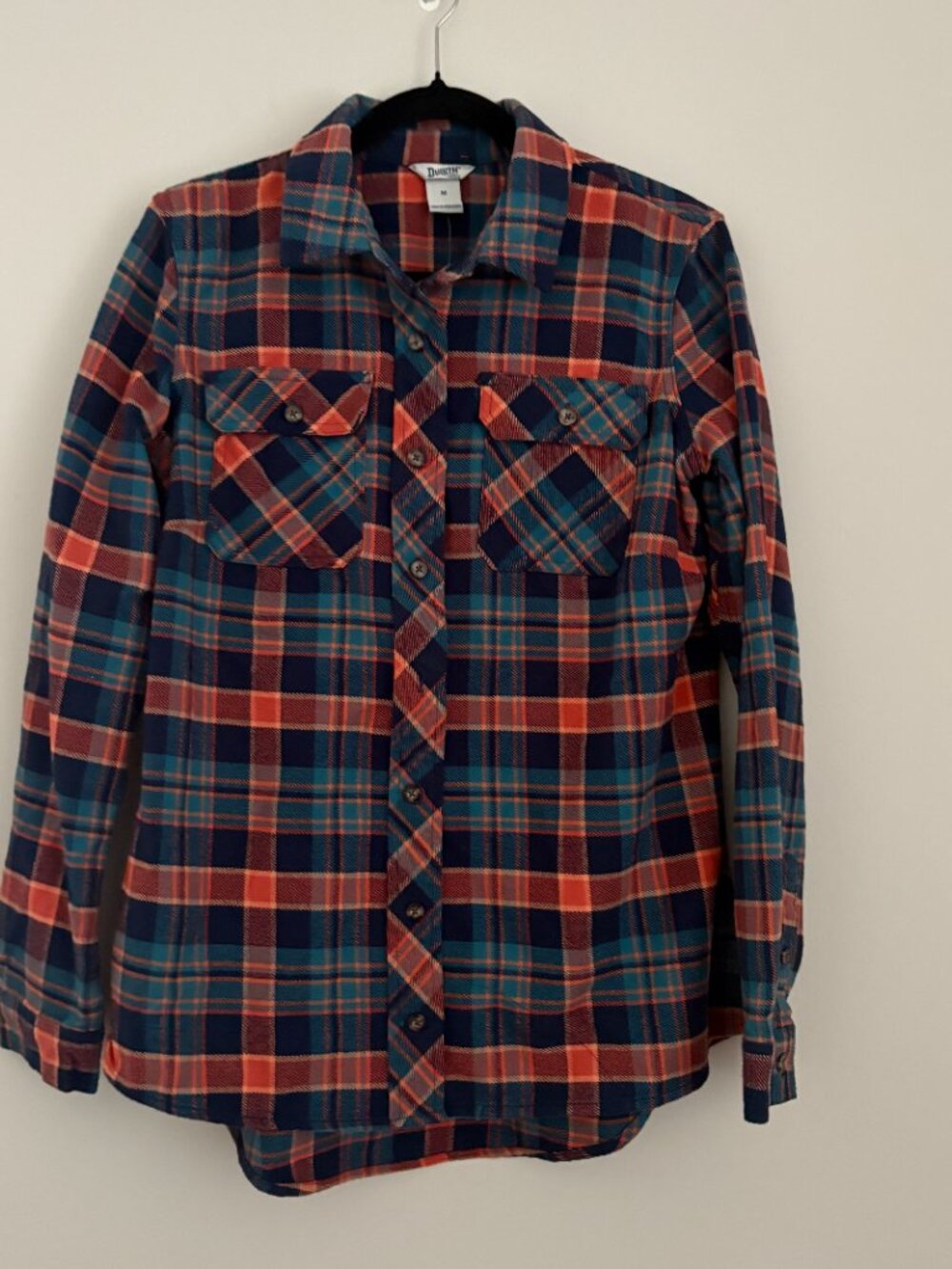 Duluth Trading Co Women's Folklore Flannel Shirt Plaid Cabincore Gorpcore Chic M